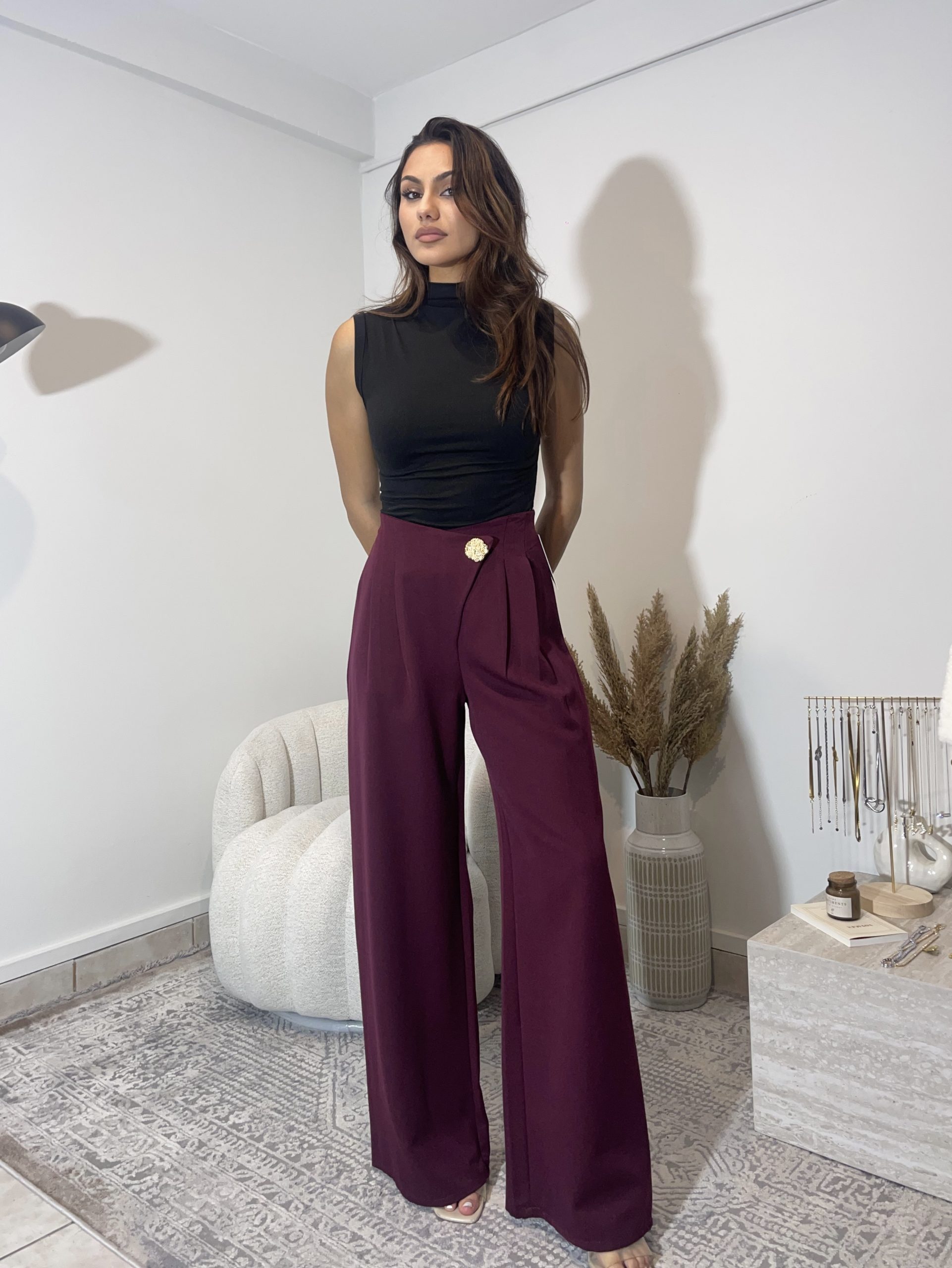 Palazzo Pants Bordeaux