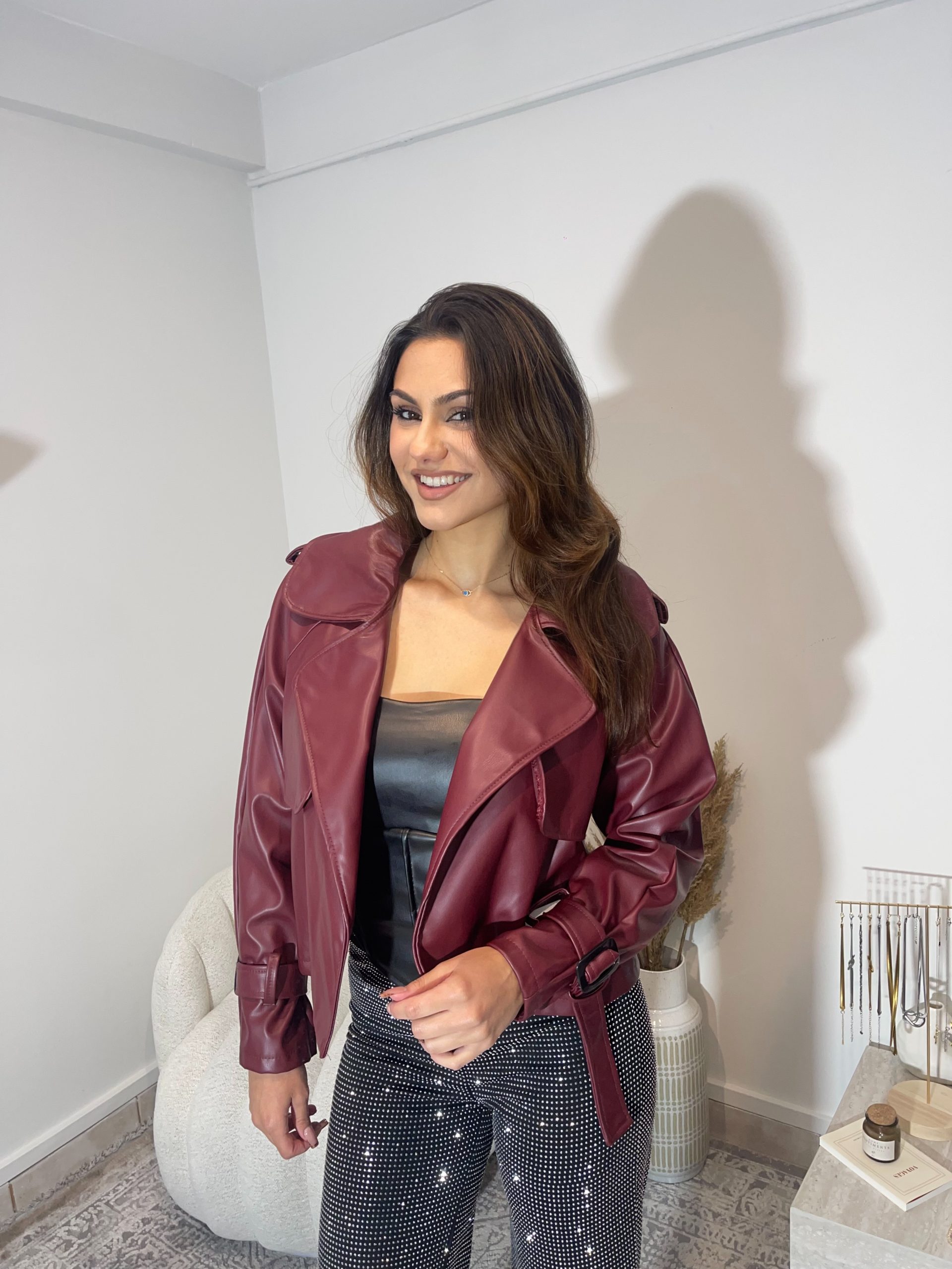 Jacket Biker Δερματίνη