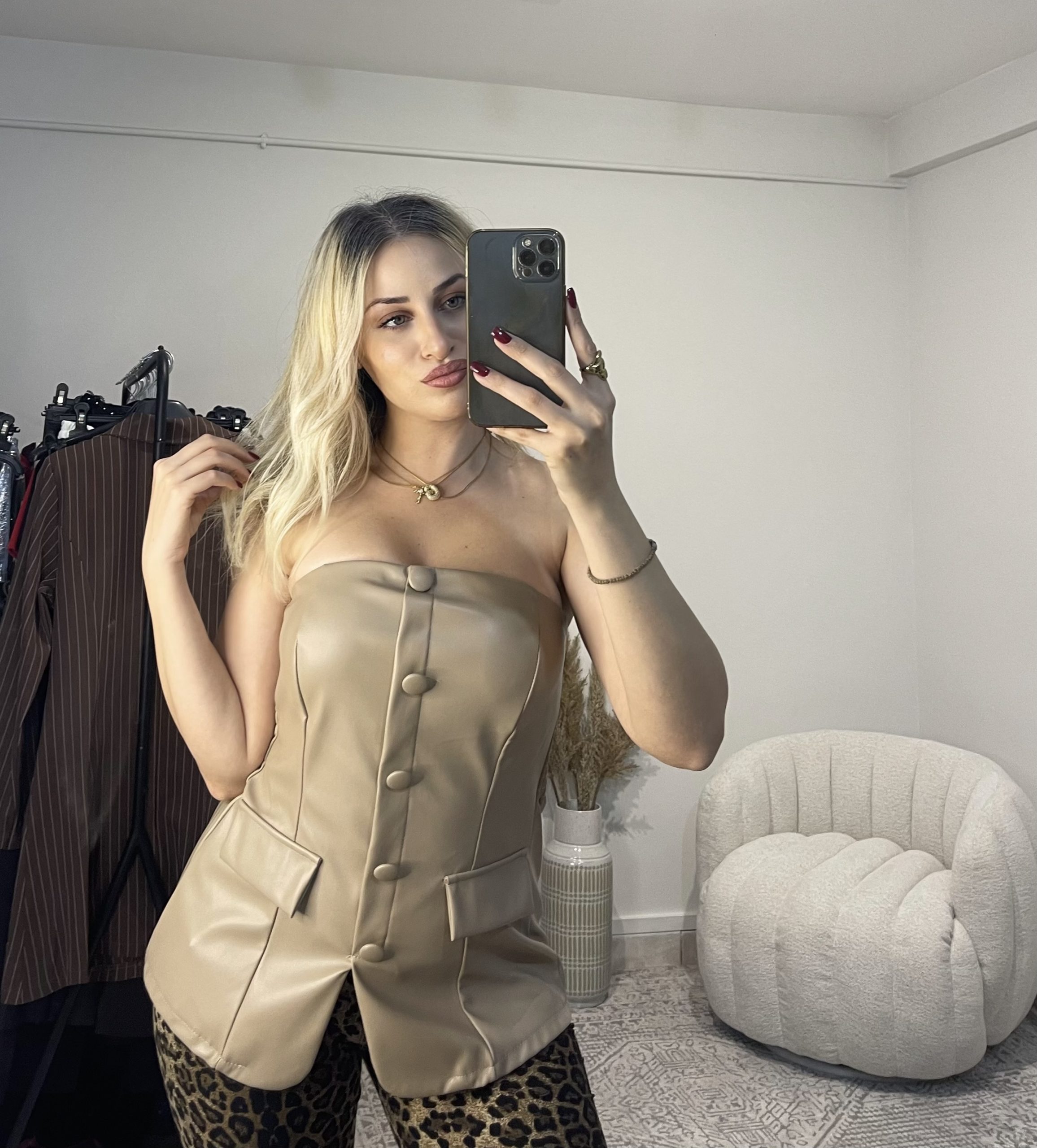 Strapless Top Δερματίνη
